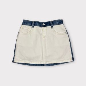 Gymboree 2 Tone White & Blue Denim Skirt